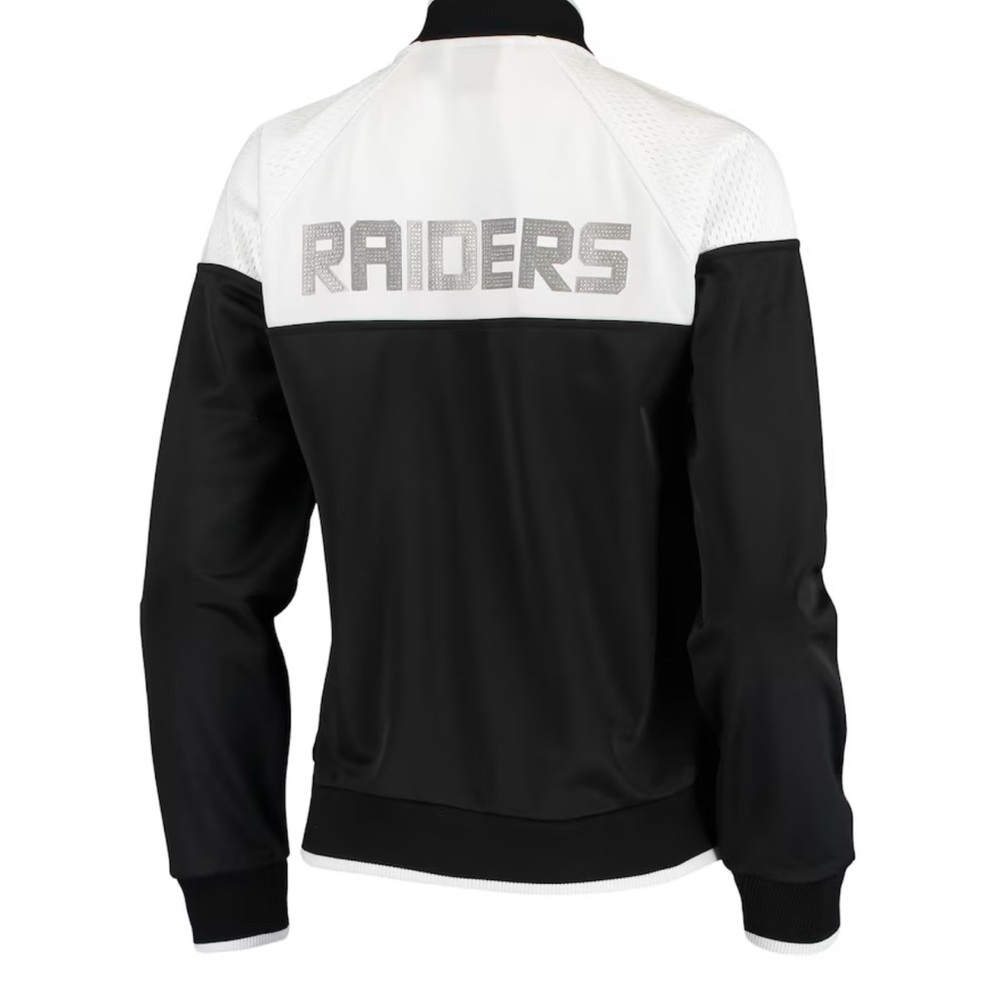 Women’s  Black and White Raiders Jacket - Picture 6 of 7
